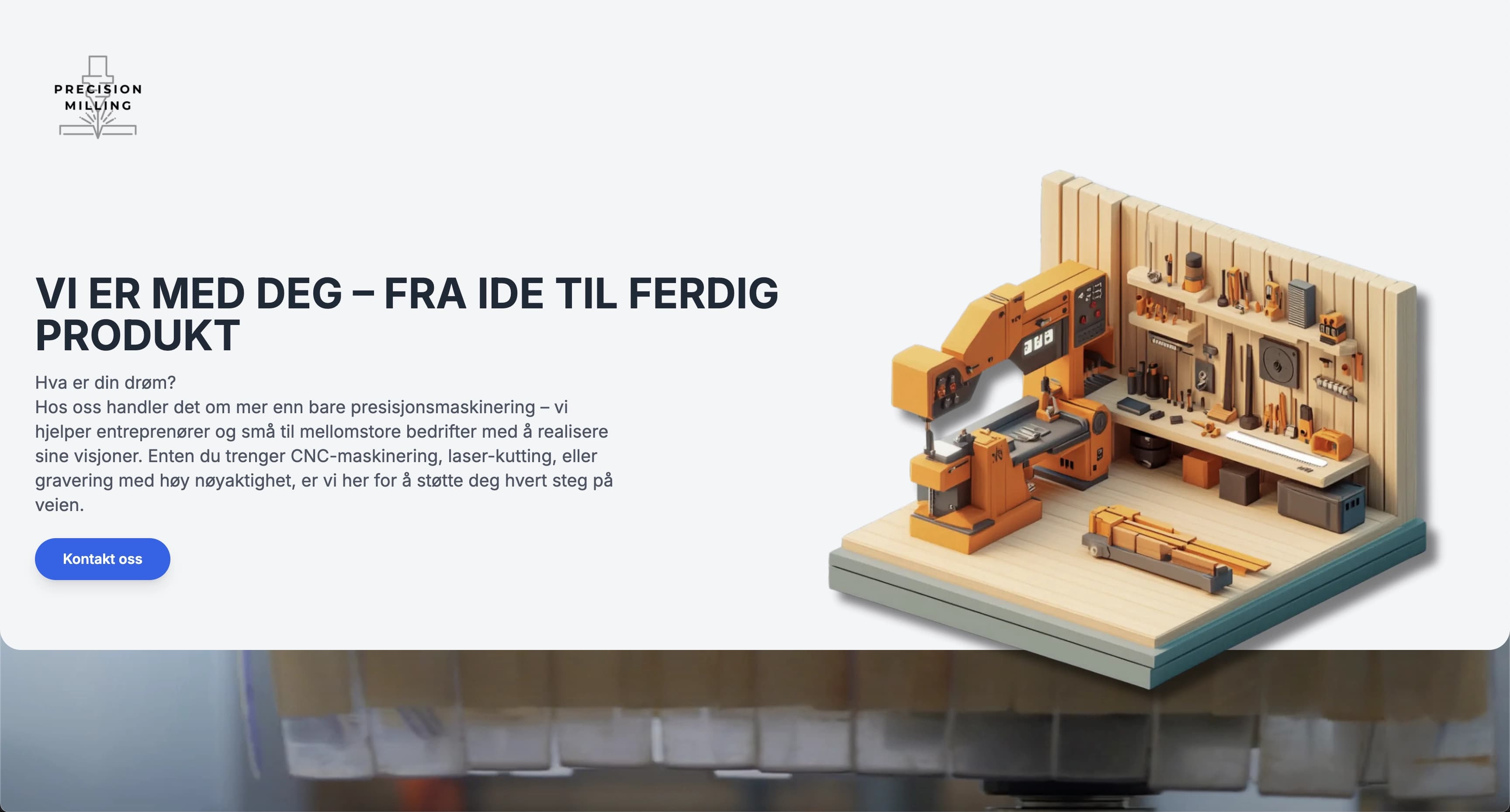 PRECISION MILLING – Tilpasset nettside for freseløsninger